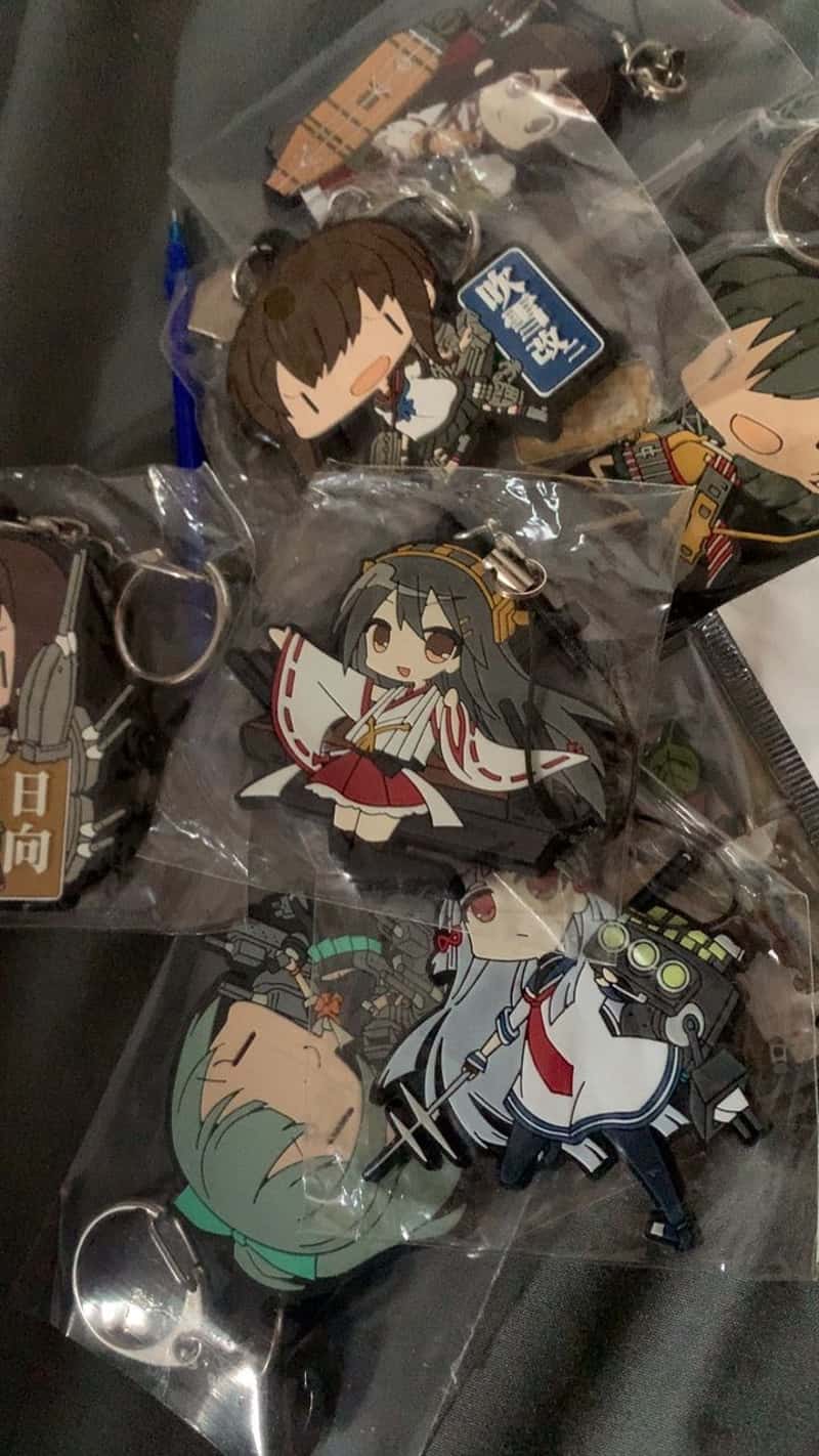 Lote x9 chaveiros anime originais rubber strap.jpg